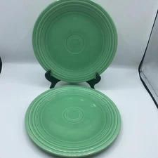 Vintage Genuine Fiestaware Green Luncheon Plate Original MCM Homer 9”  Set/2