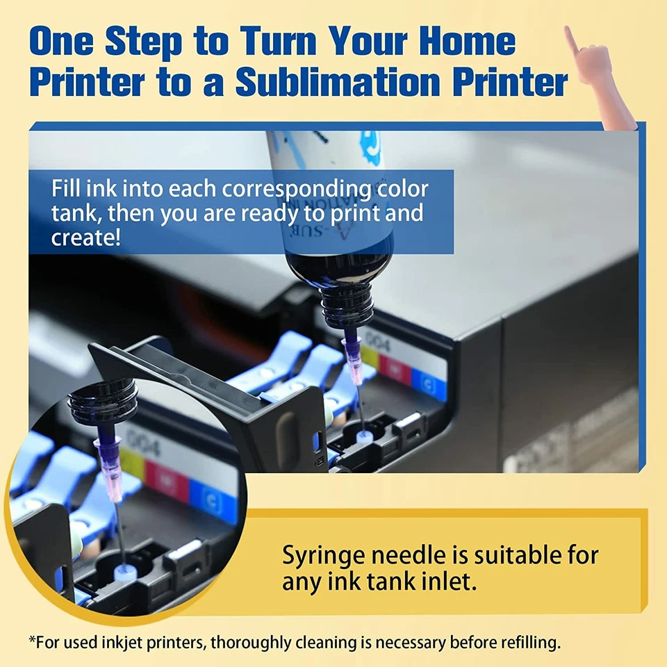 960ML Bulk A-SUB Sublimation Ink for All Inkjet ET-2720 2760 4800 2800 2803 2400 - Image 3 of 4