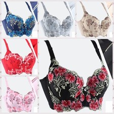 A B C D Cups 32 34 36 38 40 Size Women Lace Push Up Bra Plunge Gather Lingerie