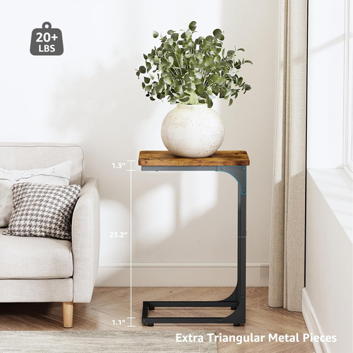 C Table Side Table Set of 2 Living Room Sets C Shaped Couch Tray End Tables Farm - Picture 3 of 9