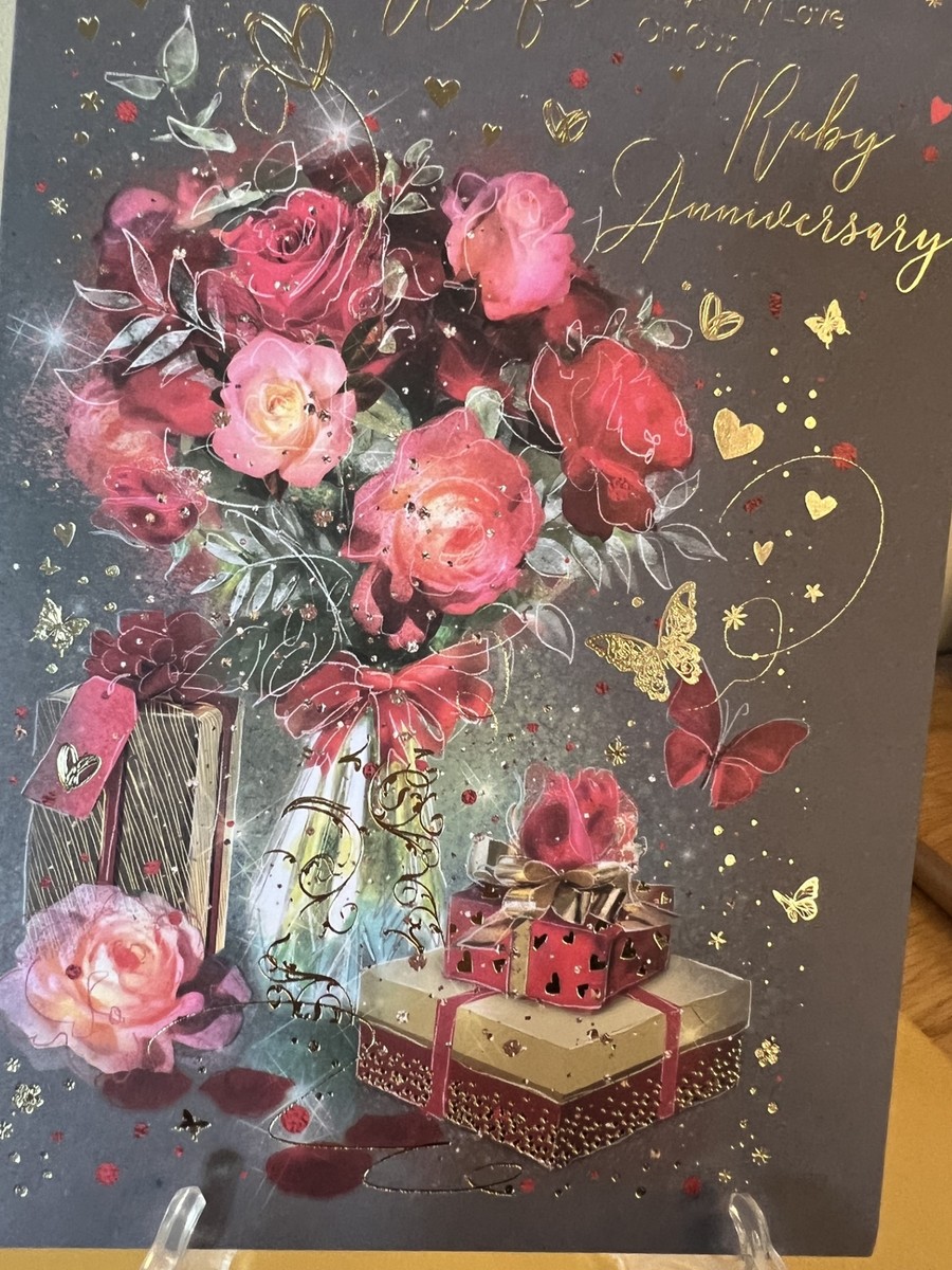 Komeri Card Anniversary Card Ruby Wedding Gifts For Wife Ruby Anniversary  Card For Mum Dad With, image size:900x1200