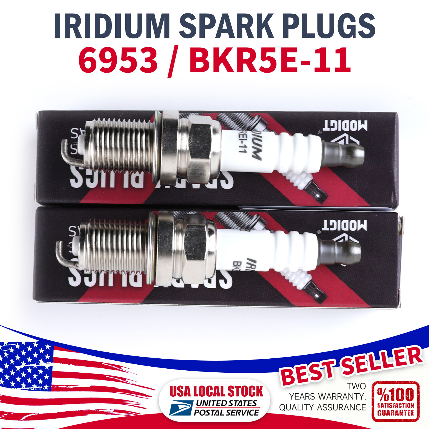2 x OEM MGT Spark Plugs BKR5E-11 for Nissan Altima 2.4L L4 Kit Set 1993-2001