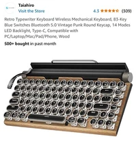 Taiahiro ML-981 Backlit Retro Mechanical Bluetooth/USB Keyboard