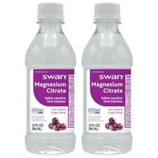 Swan GRAPE Magnesium Citrate Oral Solution 10 Oz. Laxative PACK OF 2