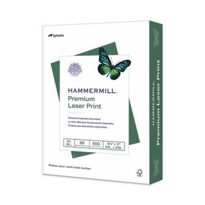Premium Laser Print Paper, 98 Bright, 24 lb Bond Weight, 8.5 x 11, White