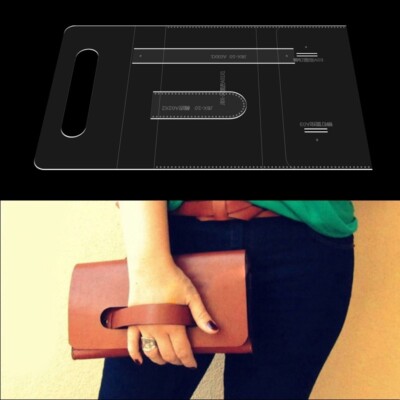 Leather Craft Womens Clutch Evening Bag Handbag Long Wallet Pouch Sewing Pattern