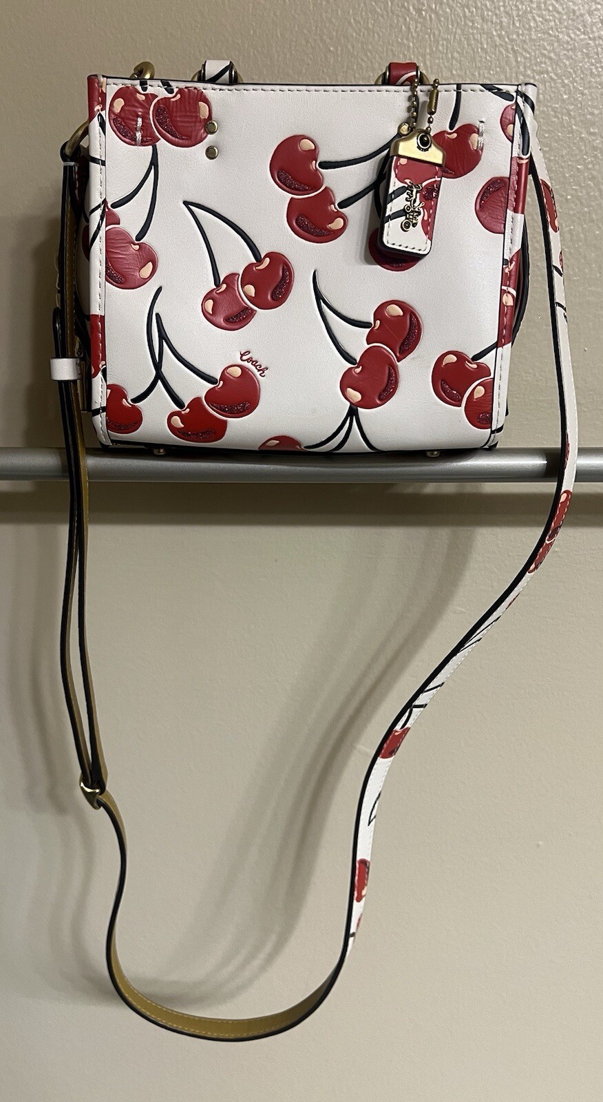 Coach Mini Cherry Crossbody Bag in Signature Leather