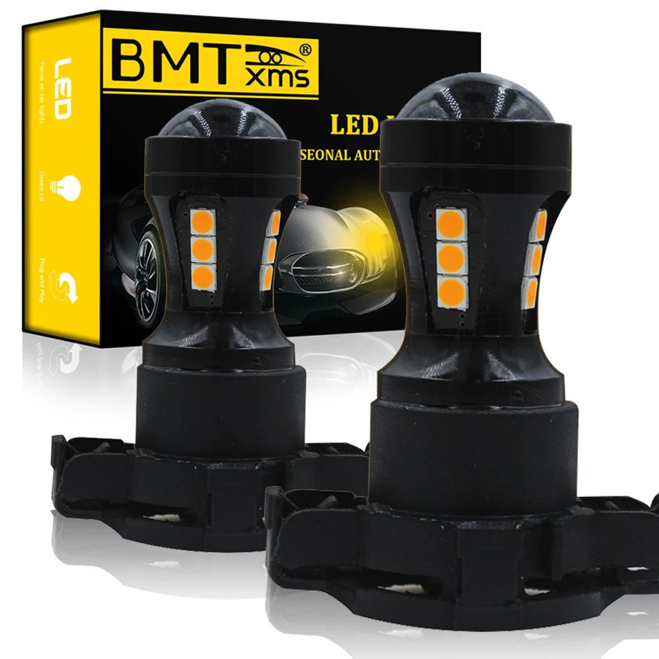 Range Rover Amber Drl 2PCS Amber PY24W LED Bulbs Front Turn Signal Light For Audi BMW Benz ...