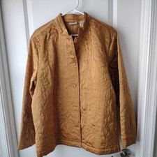 Classic Elements Gold Button Up Quilted Jacket - Size Xl (18) Women, Or M Men