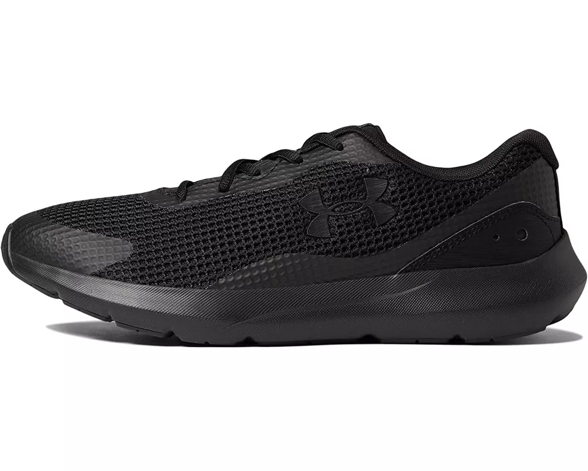 Men Under Armour Surge3 Mesh Running Shoes 3024883 002 Black Black 100 Original