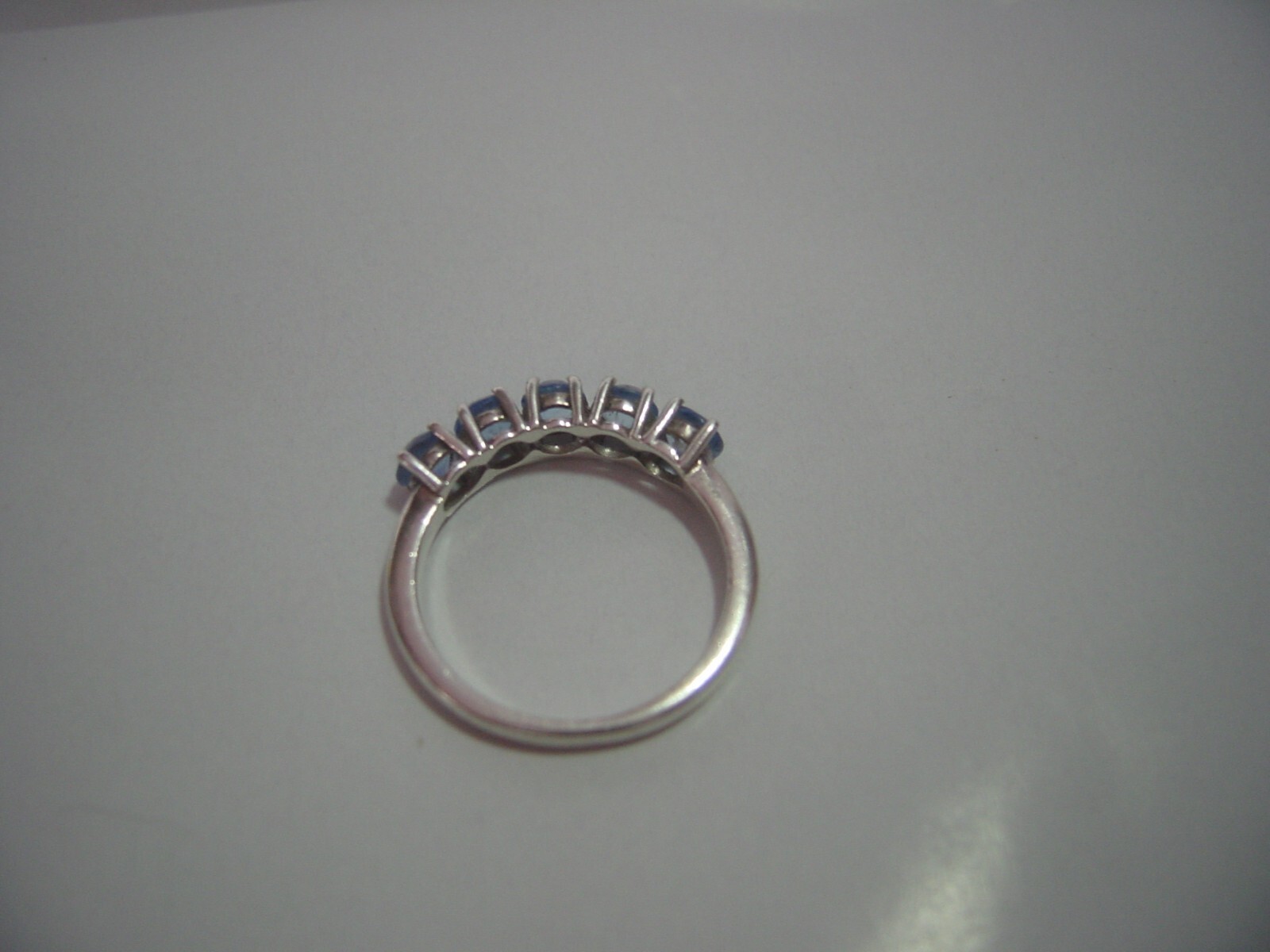 fantastic Solid Silver band Ring-superb pale navy… - image 3