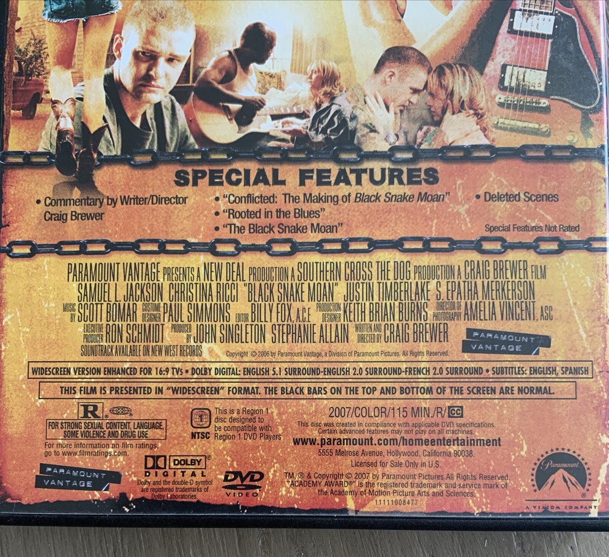 Black Snake Moan DVD Samuel L. Jackson Christina Ricci