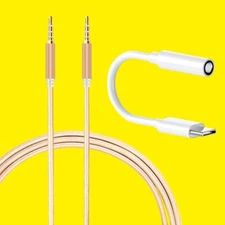 Large Power USB C to 3.5mm Audio Jack DAC Aux to Aux Cable for Nokia 9 PureView