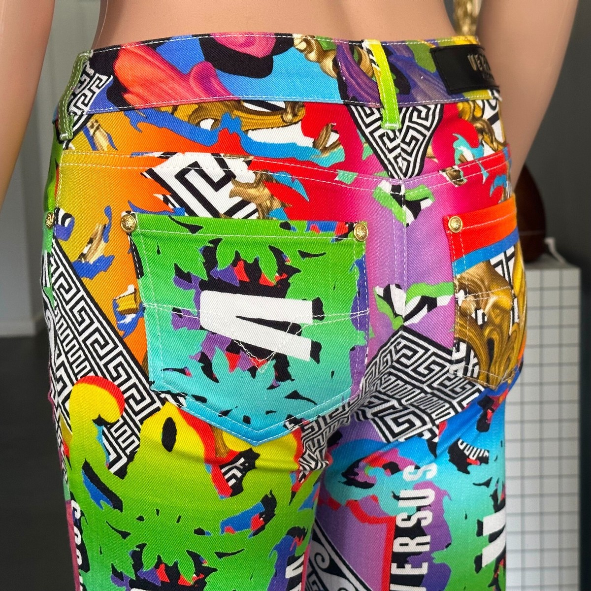 VERSACE VERSUS jeans rainbow print stretch size 24 from F/W 2014