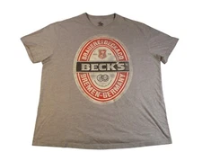 Becks Beer Shirt Men's Grey 2XL TALL Anheuser Busch Brauerei Beck & Co Bremen