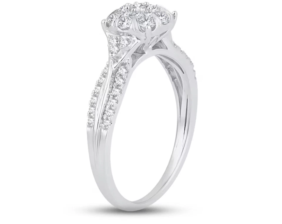 Kay 'Adore' Diamond Engagement Ring 1/2 Ct Tw Round-cut 10k White Gold Size 6 - Image 2 of 4