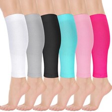 6 Pairs Calf Compression Sleeve Women Footless Compression Stockings Elastic ...