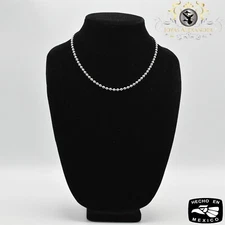 Ball Bead Necklace Solid 925 Sterling Silver Plata de Mexico Ball Silver Chain