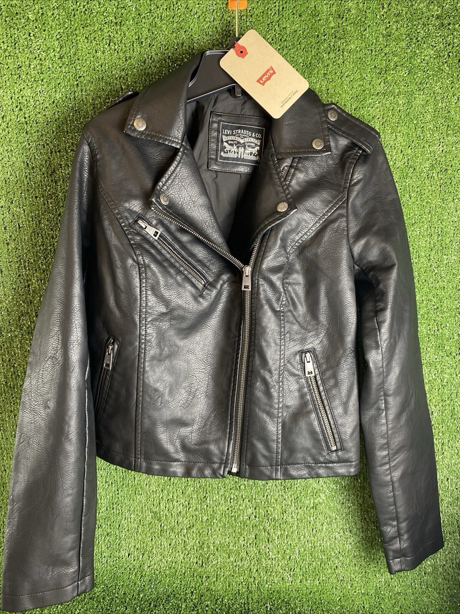 Levi's Women's Faux Leather Motocross Racer Jacket - Size XS Color