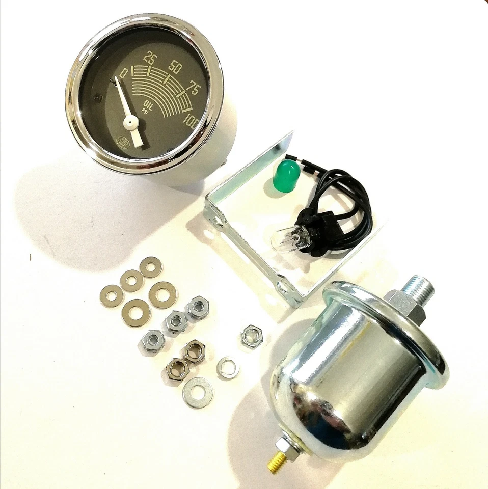 Oil Pressure Gauge 52mm 12v includes sender for VW Beetle Splitscreen Bay AAC313 - Image 2 of 4