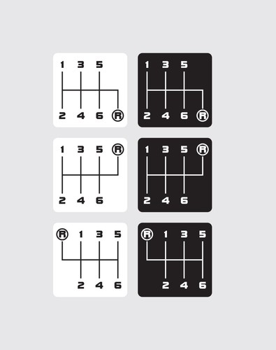 Juego de patrones de cambio para calcomanía de pegatinas de coche impreso con palo manual de 5 o 6 velocidades - Imagen 3 de 3