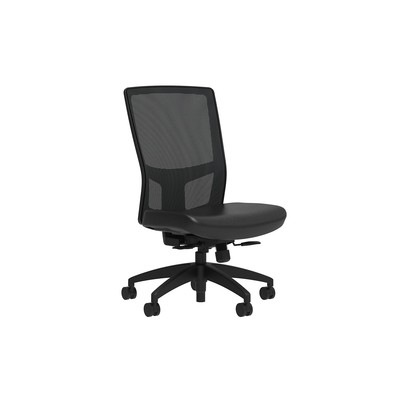 Union & Scale Vinyl Task Chair Black Integrated Lumbar Synchro Seat Slide