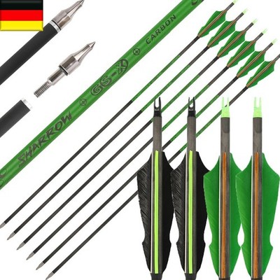 12X 30 Zoll Pure Carbonpfeile Bogenpfeile SP600 Naturfedern Pfeile Jagd Schießen