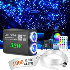 1000 Starlight Kit RGBW Twinkle Fibre Optic APP Remote Star Ceiling Light 12V