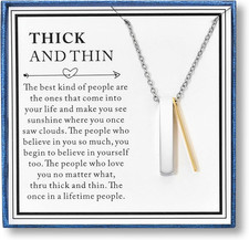 Best Friend Necklace Gifts for Women Teen Girls Thick and Thin Necklace BFF Frie
