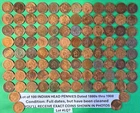 New ListingLot of 100 Indian Head Pennies Full Dates 1880s-1908 Low Grade Cleaned #LQ7