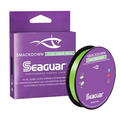 Seaguar Smackdown Braid 150 Yards Flash Green - 8-Carrier Braided Fishing Line