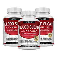 3-Pack Blood Sugar Complex - Daily Natural Blood Sugar Capsules Support -180Caps