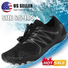 Men's Quick Dry Beach Barefoot Water Shoes Sports Rubber Aqua Sock Slip on Shoes
