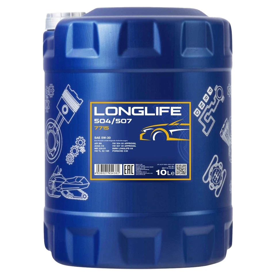 Huile Moteur MANNOL 5W30 504.00 507.00 LL-04 229.51 Longlife API SN 10 Litres - Photo 1/4