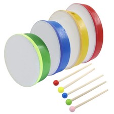 4 Pcs Hand Drums, Multicolor Wood Frame Drum Set Drum Stick for Beginners Hom...