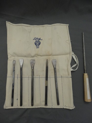 Sculpture House 6 pc Stone Carving Set BAZ, Limestone Marble, 5 Chisels & 1 Rasp