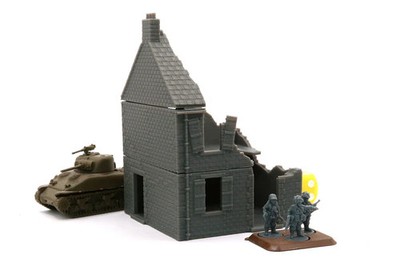 Normandy French House 2 (V1) Destroyed | 1/32 (54mm) 1/56 (28mm) Diorama Terrain