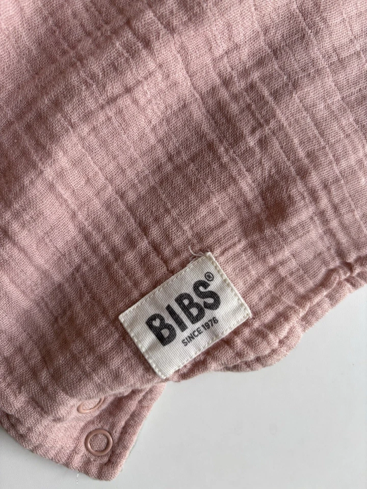 BIBS baby x2 bandana bibs pink green organic cotton, VGUC - image 2 of 2