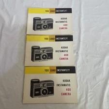LOT OF 3 KODAK INSTAMATIC 400 CAMERA MANUAL BOOKLET INSTRUCTION VINTAGE