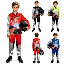 Kids Sports Suit Long Sleeve Sportswear Motorcycle Jersey Top With Pants ATV