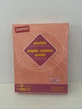 Staples Pastel Colored Copy Paper 8 1/2" x 11" Peach 2007 500 Sheets 30% Recycle
