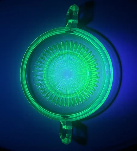 Antique Paden City 323 Sugar Loaf Tray Green Depression Glass