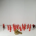Marx Revolutionary War Sons of Liberty Redcoat Soldiers Cannon Horses Lot Red