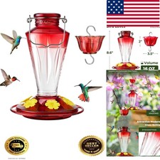 Glass Hummingbird Feeders for Outdoors Hanging Ant Bee Proof, 16 Ounces Bir...