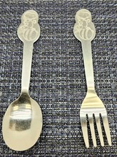 Vintage 1958   /1965 Snoopy Kids Spoon Fork Set Of 2 Stainless Steel 5.75  