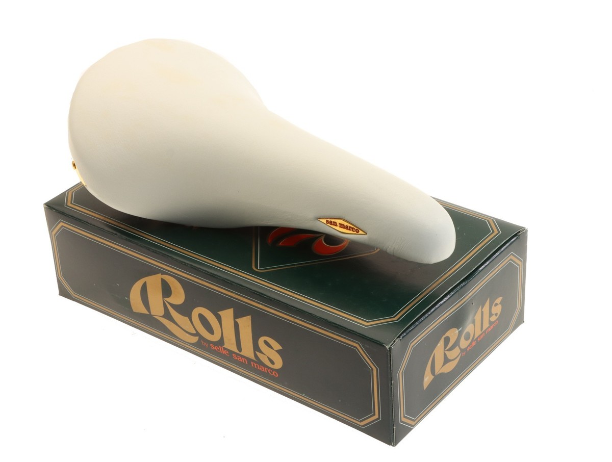 Selle San Marco Rolls White Leather Saddle Brass Steel NEW in Box