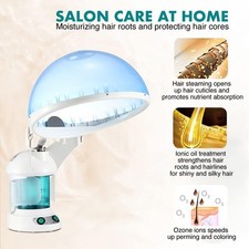 DENFANY Hair Steamer Facial Steamer 2 in 1 Nano Ionic Steam for Deep Hydration