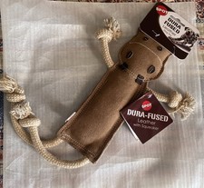 Dura-Fused Leather Stuffed Dog Toy with Squeaker for Light Chewers 15in