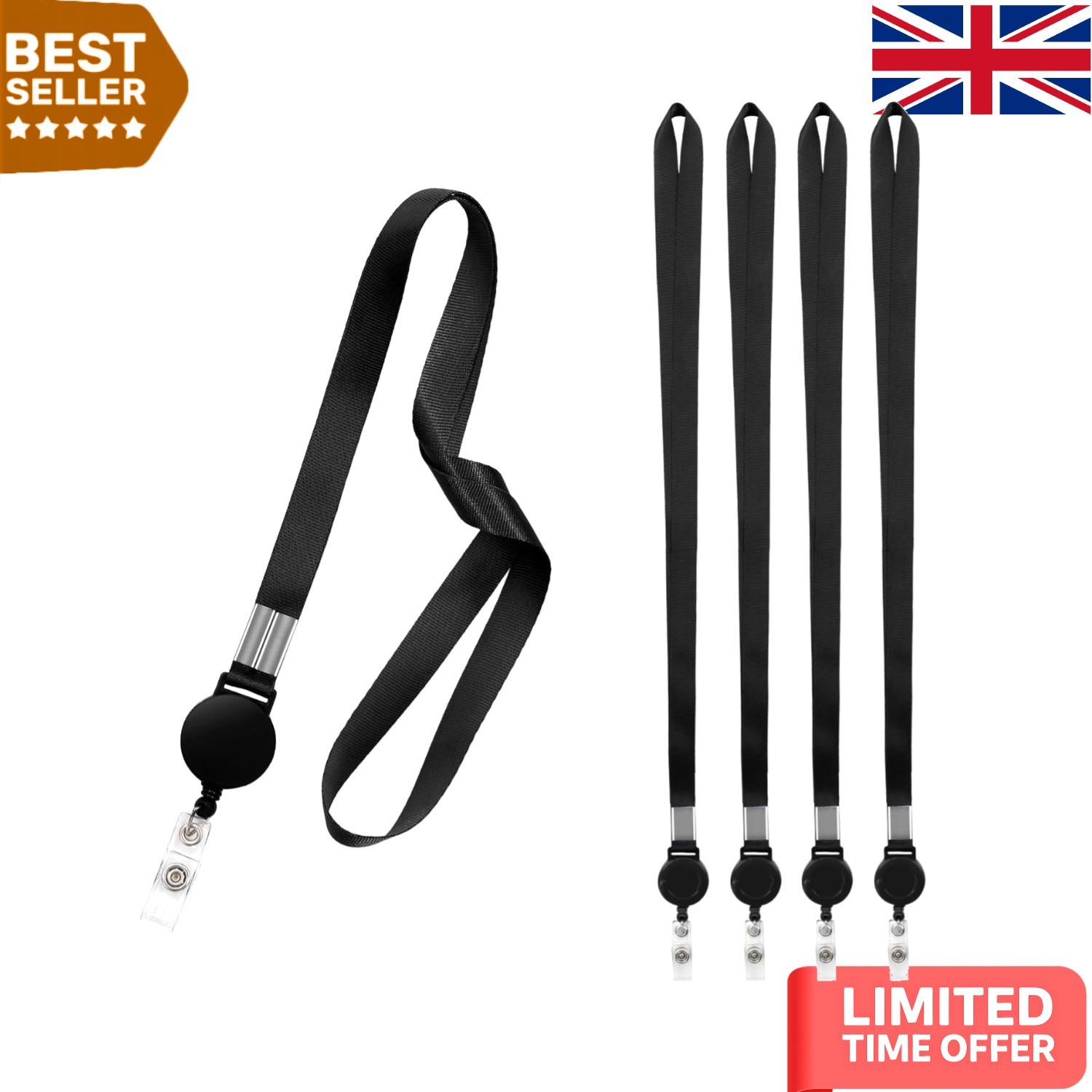 Versatile 5 Pcs Retractable Lanyards for ID Badges - Perfect for Professionals