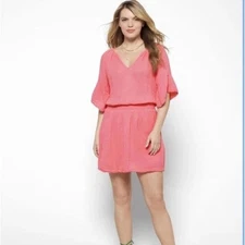 Michael Stars Katelyn Cotton Gauze Dress Pink NEW Medium